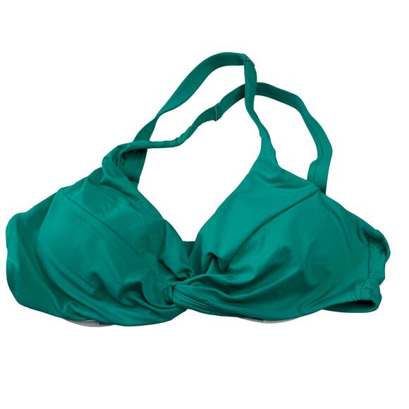 La Blanca Island Goddess Underwire Twist Bikini Top in Emerald NWT Size 4 - Picture 2 of 9